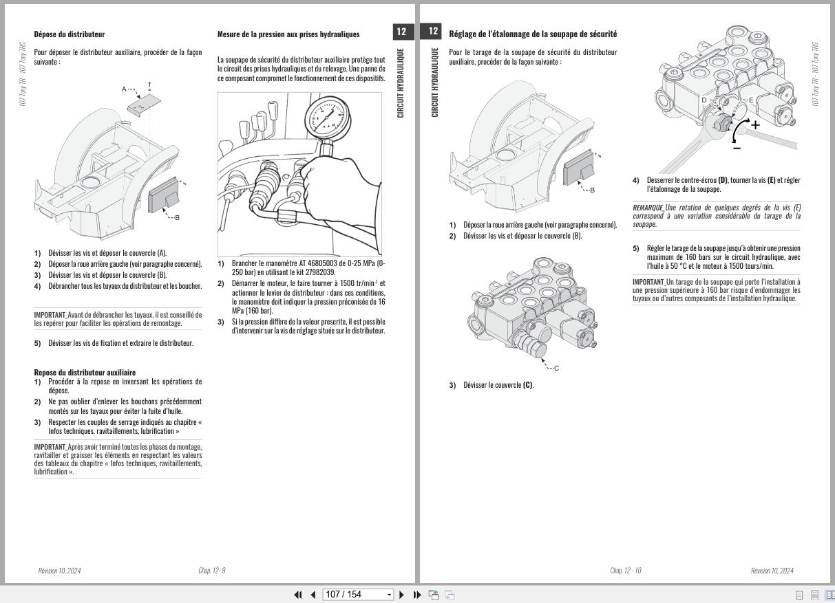 Antonio Carraro Tractor Tony TR8900 to TRG10900 Hydraulic Workshop Manual 47311091 01 FR (3)