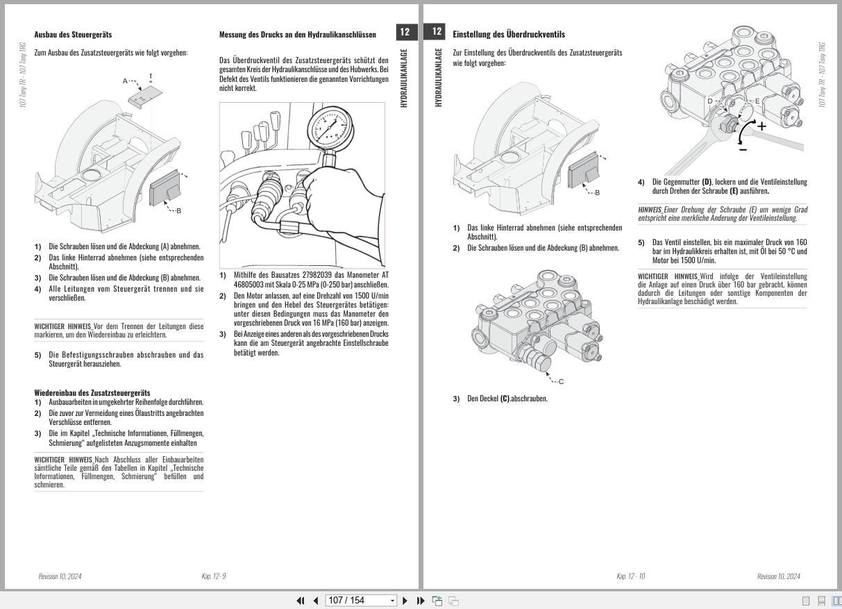 Antonio Carraro Tractor Tony TR8900 to TRG10900 Hydraulic Workshop Manual 47311092 01 DE (3)