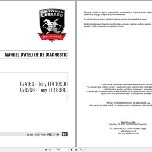 Antonio Carraro Tractor Tony TTR10900 TTR8900 Diagnostic Workshop Manual 47307211 01 FR (1)