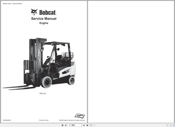 Bobcat Engine PSI4.3L Service Manual DSB4460E00 (1)
