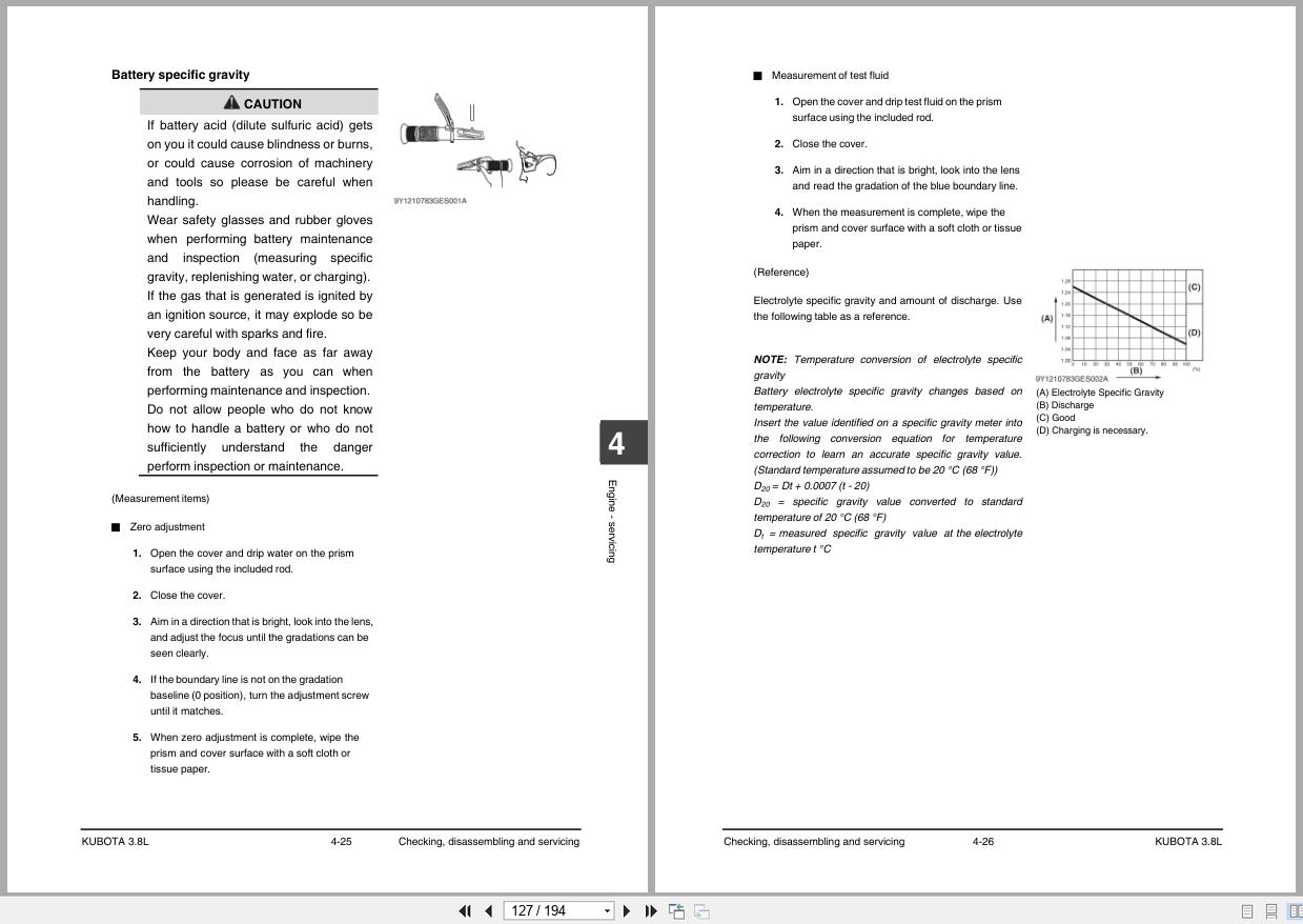 Bobcat Kubota Engine 3.8L Service Manual DSB4491E00 (2)
