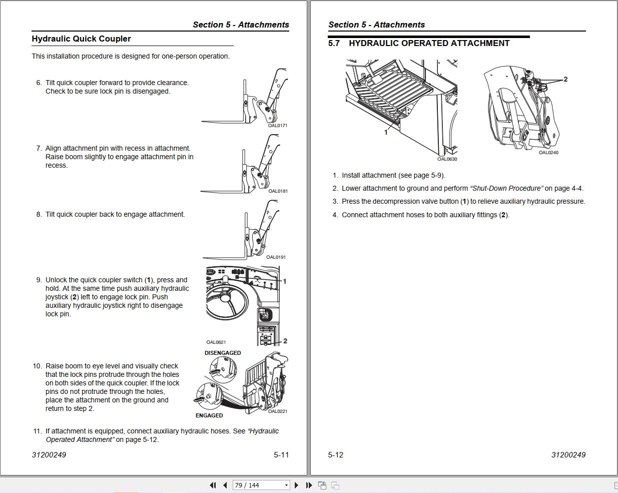 CAT Telehandler TL1055 TL1255 Operation Maintenance Manual 31200249 (2)