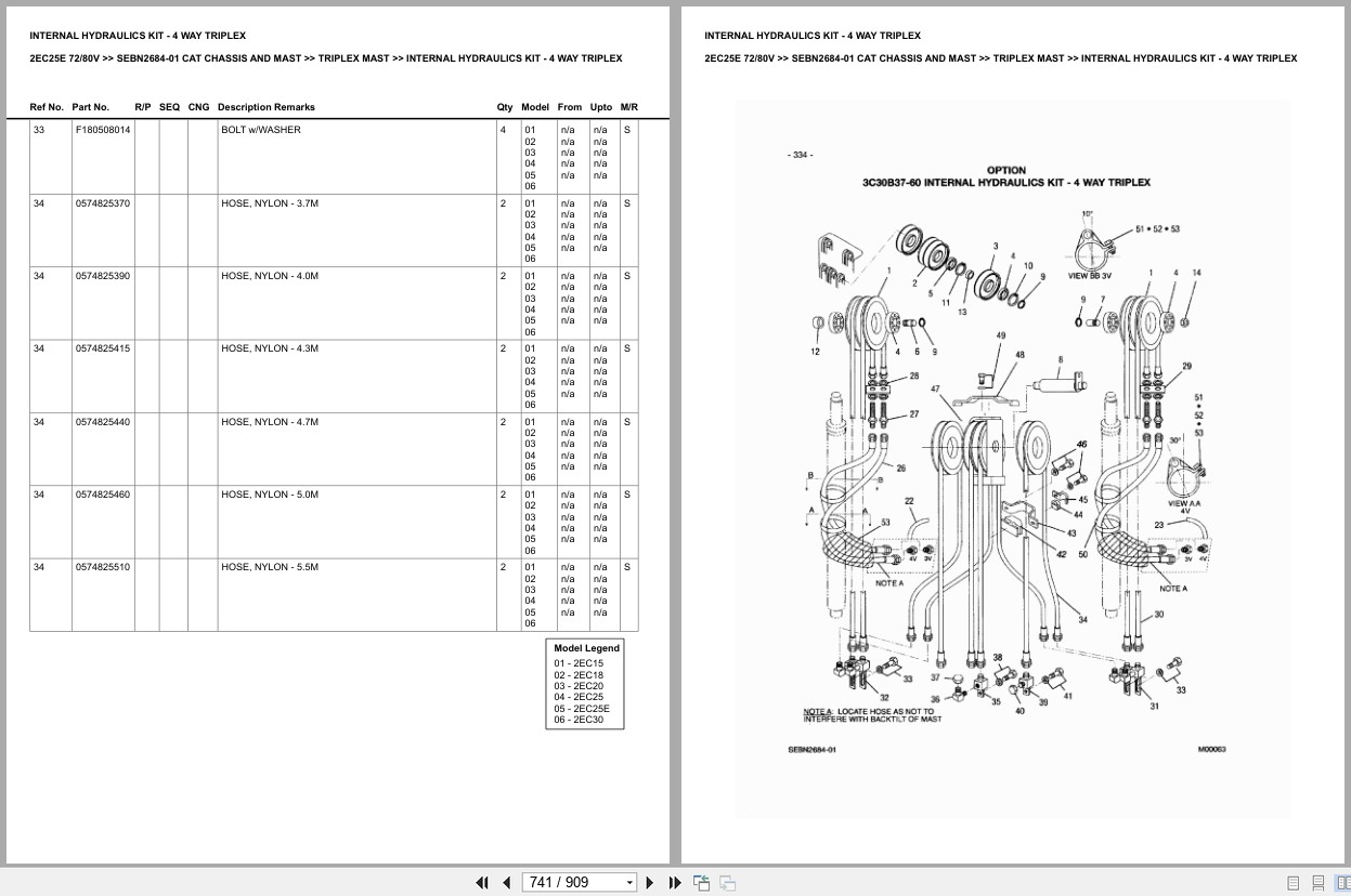 Caterpillar Forklift 2EC25E 72 80V Chassis Mast Europe Parts Catalog SEBN2684 01 (2)