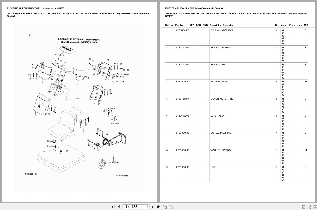 Caterpillar Forklift 2EC30 36 48V Europe Parts Catalog (2)