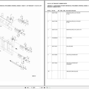 Caterpillar Forklift 4M70D45 C Mast 4M70D40 60 Attachment Internal Hosing Europe Parts Catalog 98705 90200 (1)
