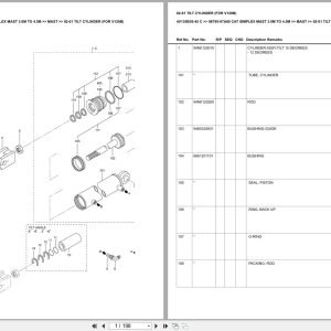 Caterpillar Forklift 4V135B30 45 C Simplex Mast 3.0M TO 4.5M Europe Parts Catalog 98795 97A00 (1)