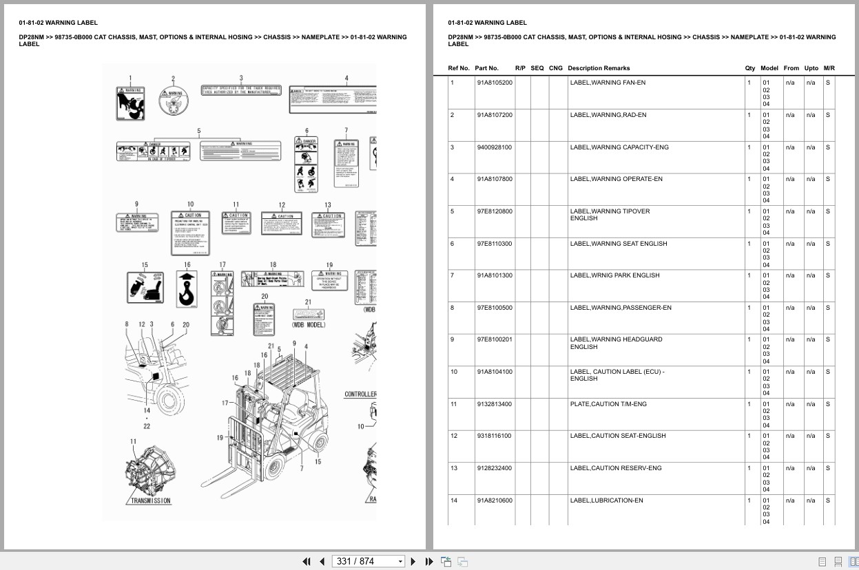 Caterpillar Forklift DP28NM Europe Parts Catalog (2)