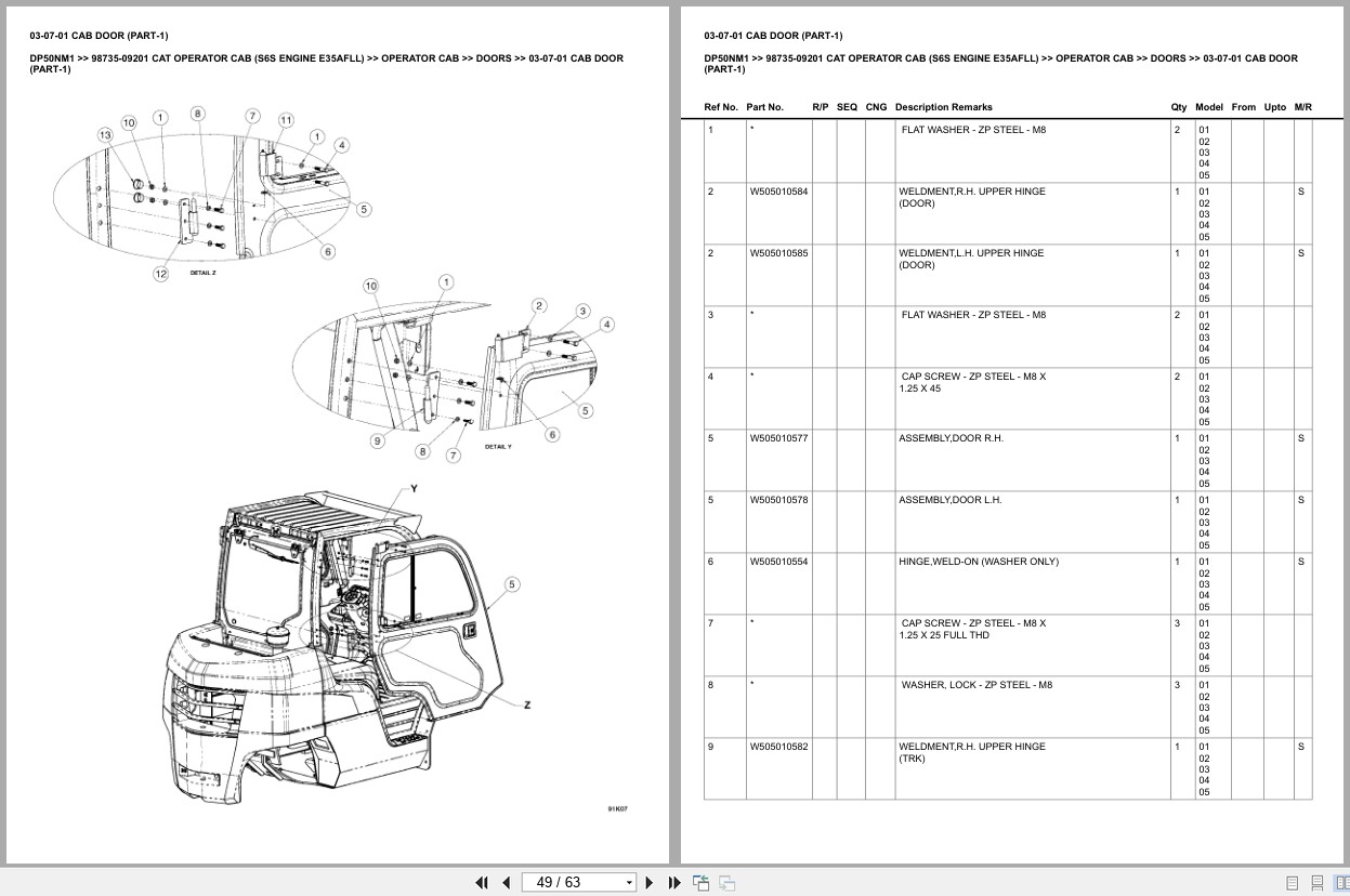 Caterpillar Forklift DP50NM1 Europe Parts Catalog (2)
