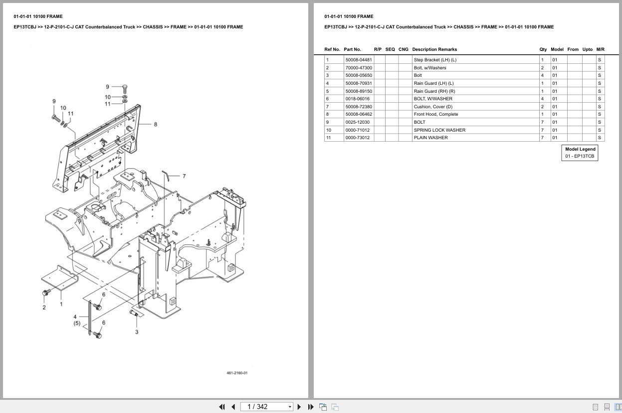 Caterpillar Forklift EP13TCBJ Europe Parts Catalog (1)