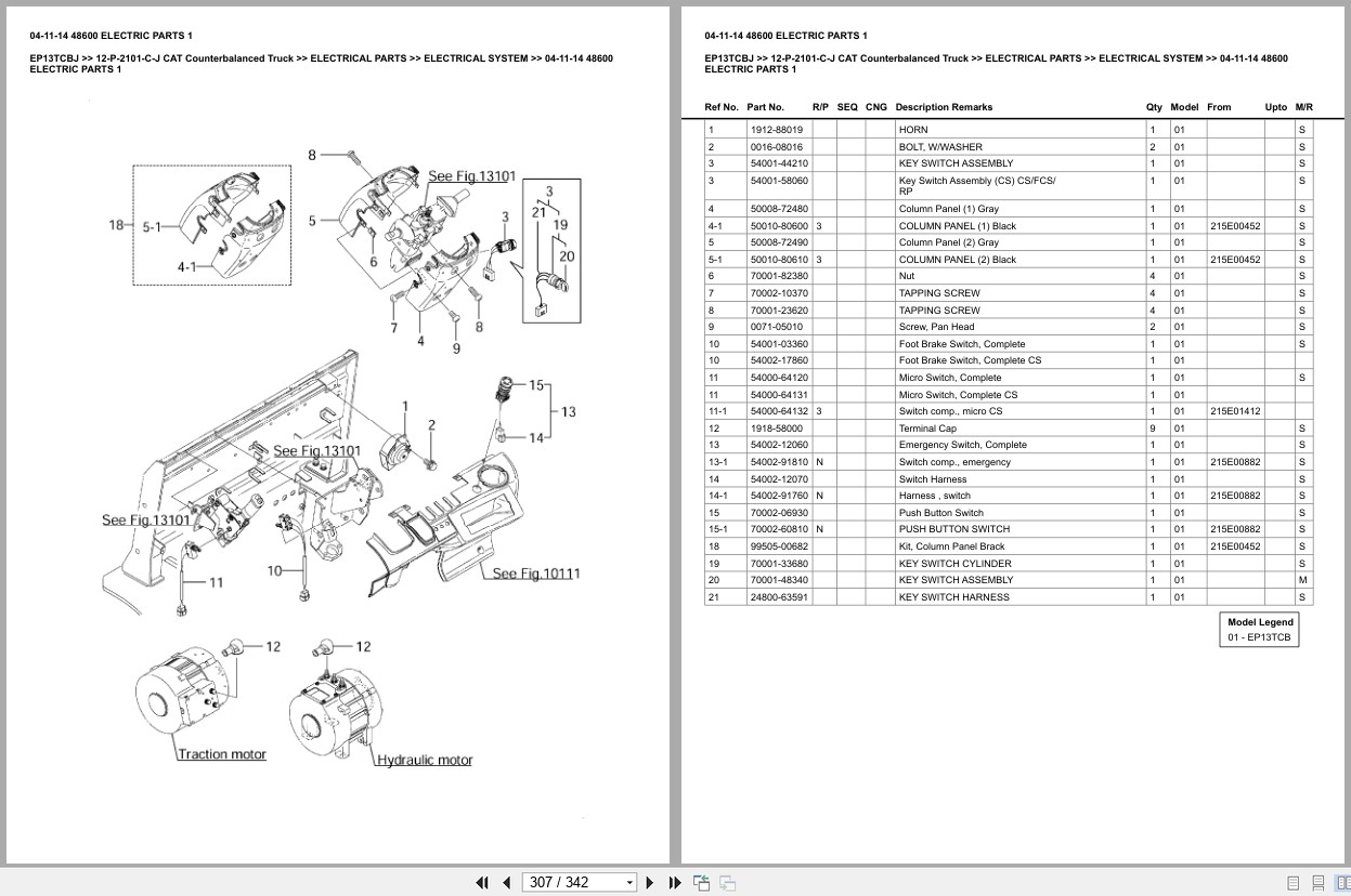 Caterpillar Forklift EP13TCBJ Europe Parts Catalog (2)