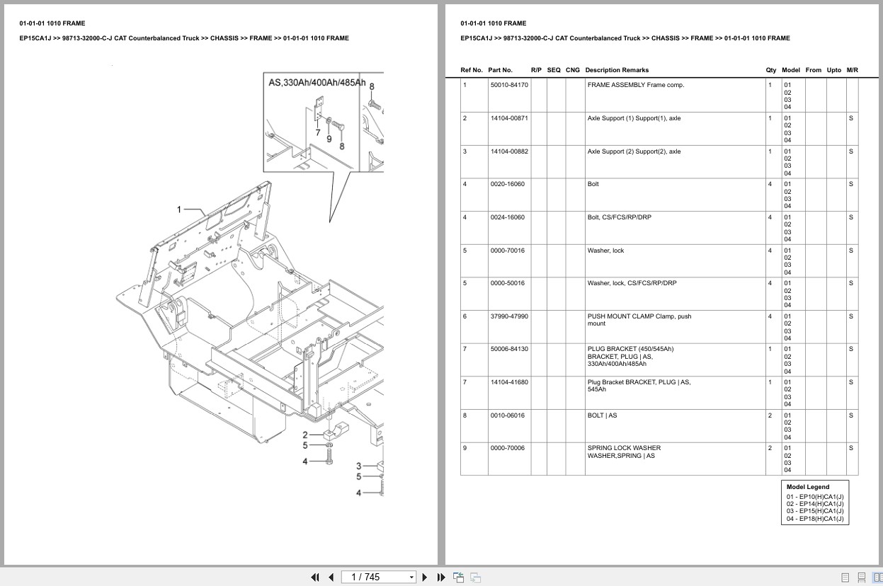 Caterpillar Forklift EP15CA1J Europe Parts Catalog (1)