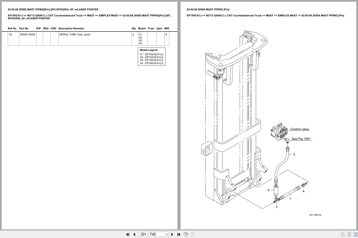 Caterpillar Forklift EP15HCA1J Europe Parts Catalog (2)