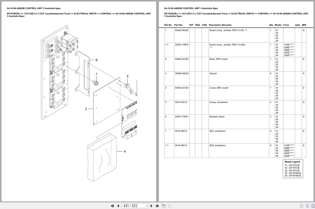 Caterpillar Forklift EP16TBCBJ Europe Parts Catalog (2)
