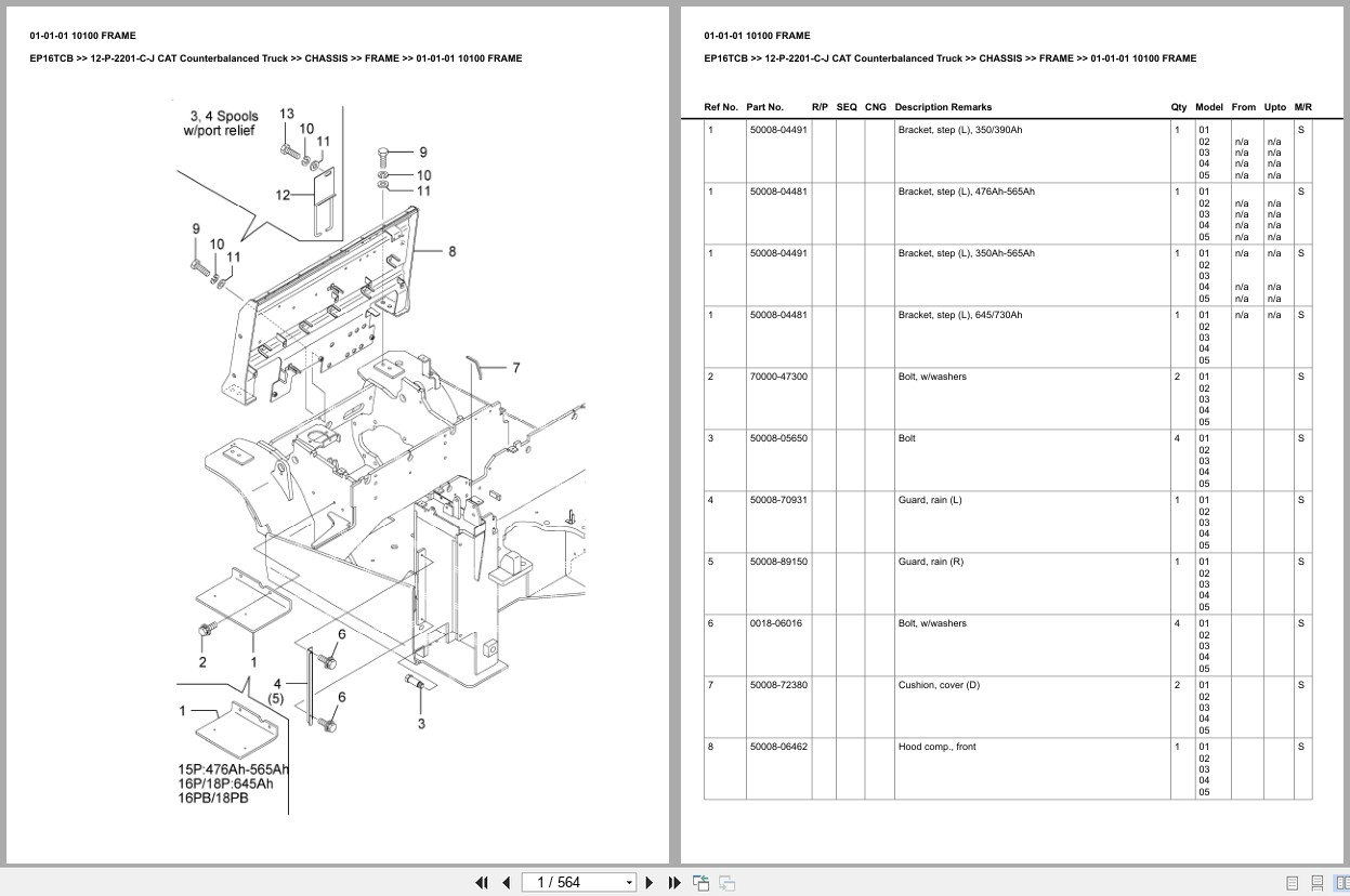 Caterpillar Forklift EP16TCB Europe Parts Catalog (1)