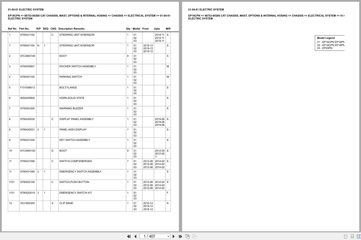 Caterpillar Forklift EP18CPN Europe Parts Catalog (1)