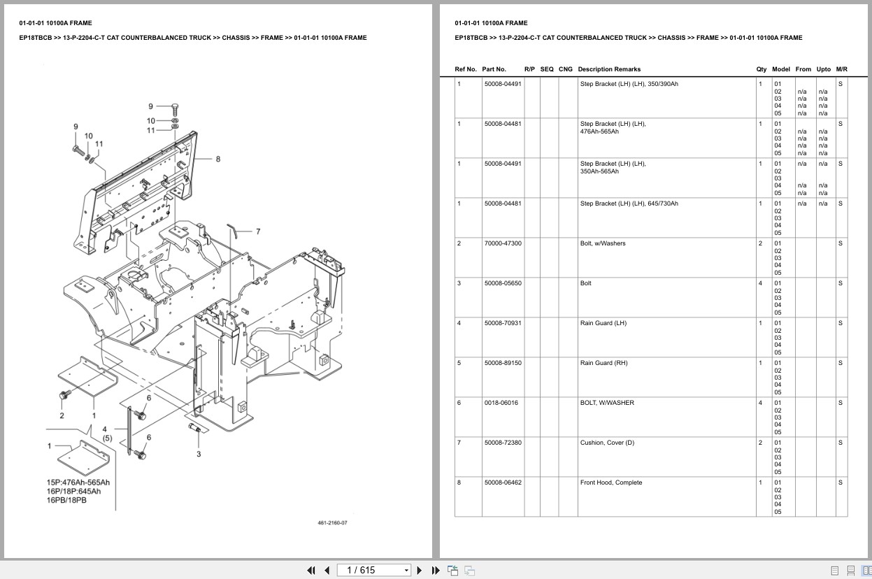 Caterpillar Forklift EP18TBCB Europe Parts Catalog 13 P 2204 C T (1)