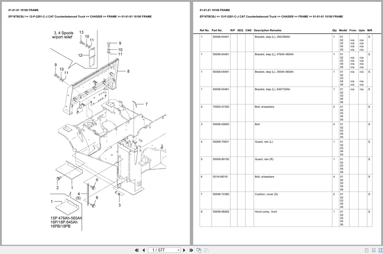 Caterpillar Forklift EP18TBCBJ Europe Parts Catalog (1)