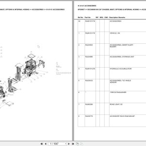 Caterpillar Forklift EP20N2T Chassis Mast Options Internal Hosing Europe Parts Catalog DOC00050169 (1)