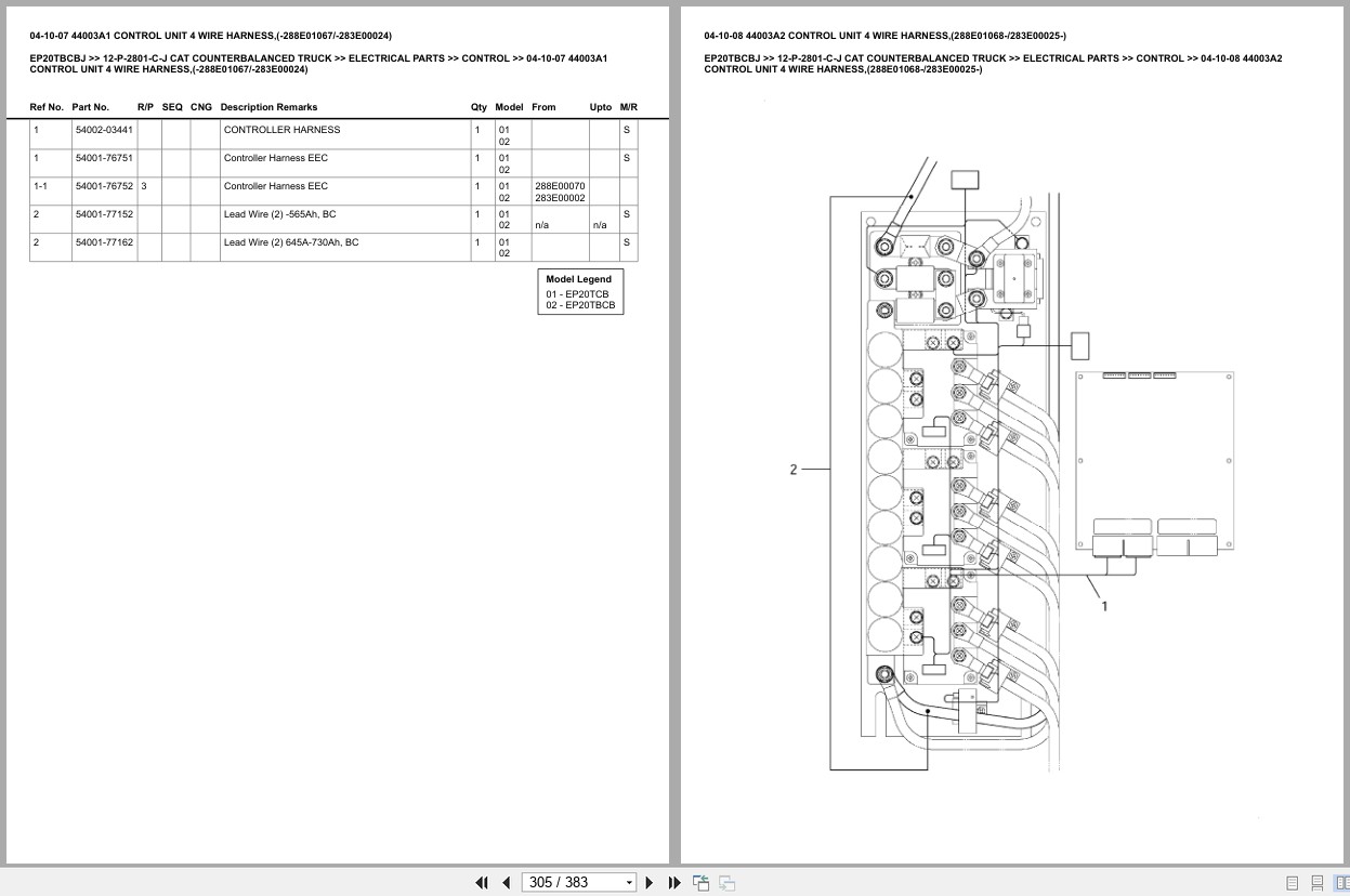 Caterpillar Forklift EP20TBCBJ Europe Parts Catalog (2)