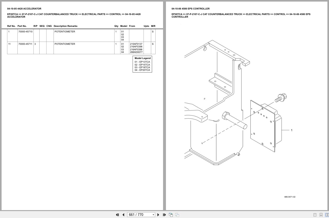 Caterpillar Forklift EP20TCA Europe Parts Catalog (2)