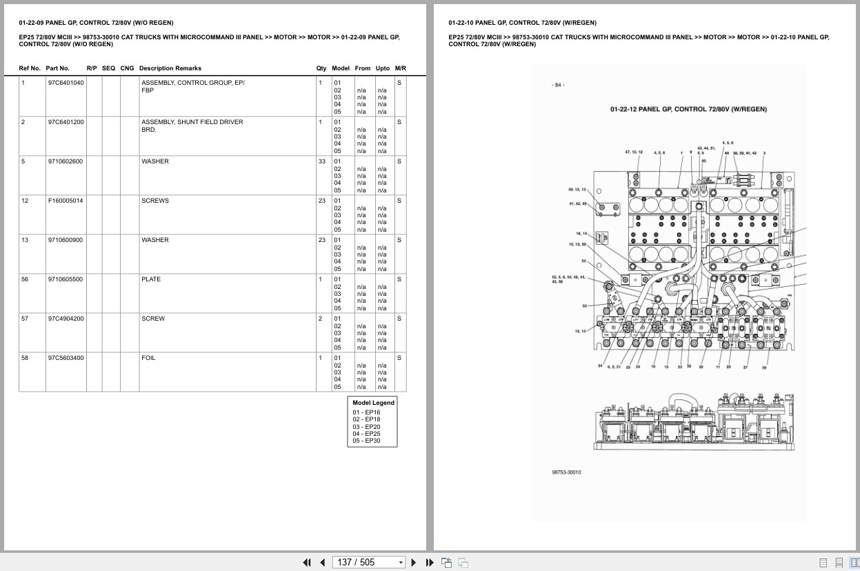 Caterpillar Forklift EP25 72 80V MCIII Europe Parts Catalog (2)