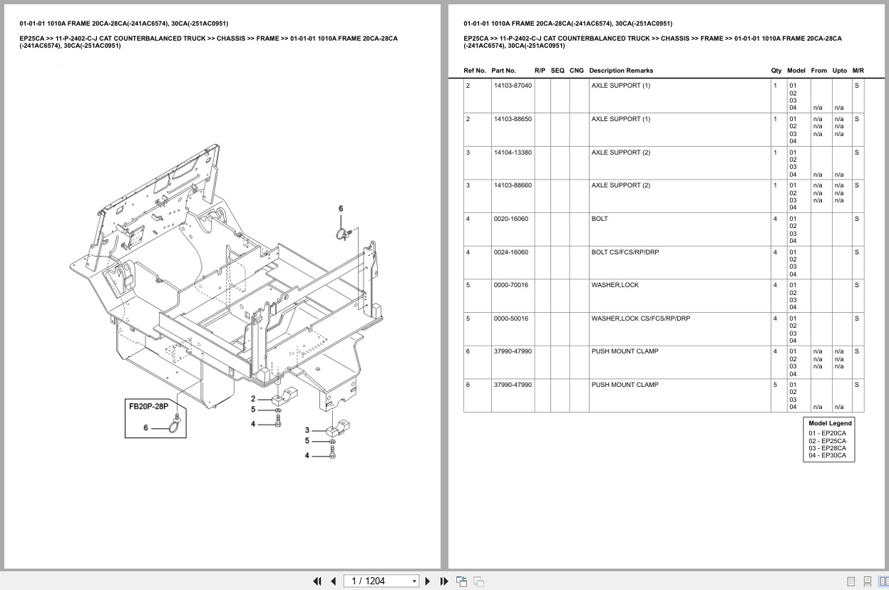 Caterpillar Forklift EP25CA Europe Parts Catalog 11 P 2402 C J (1)