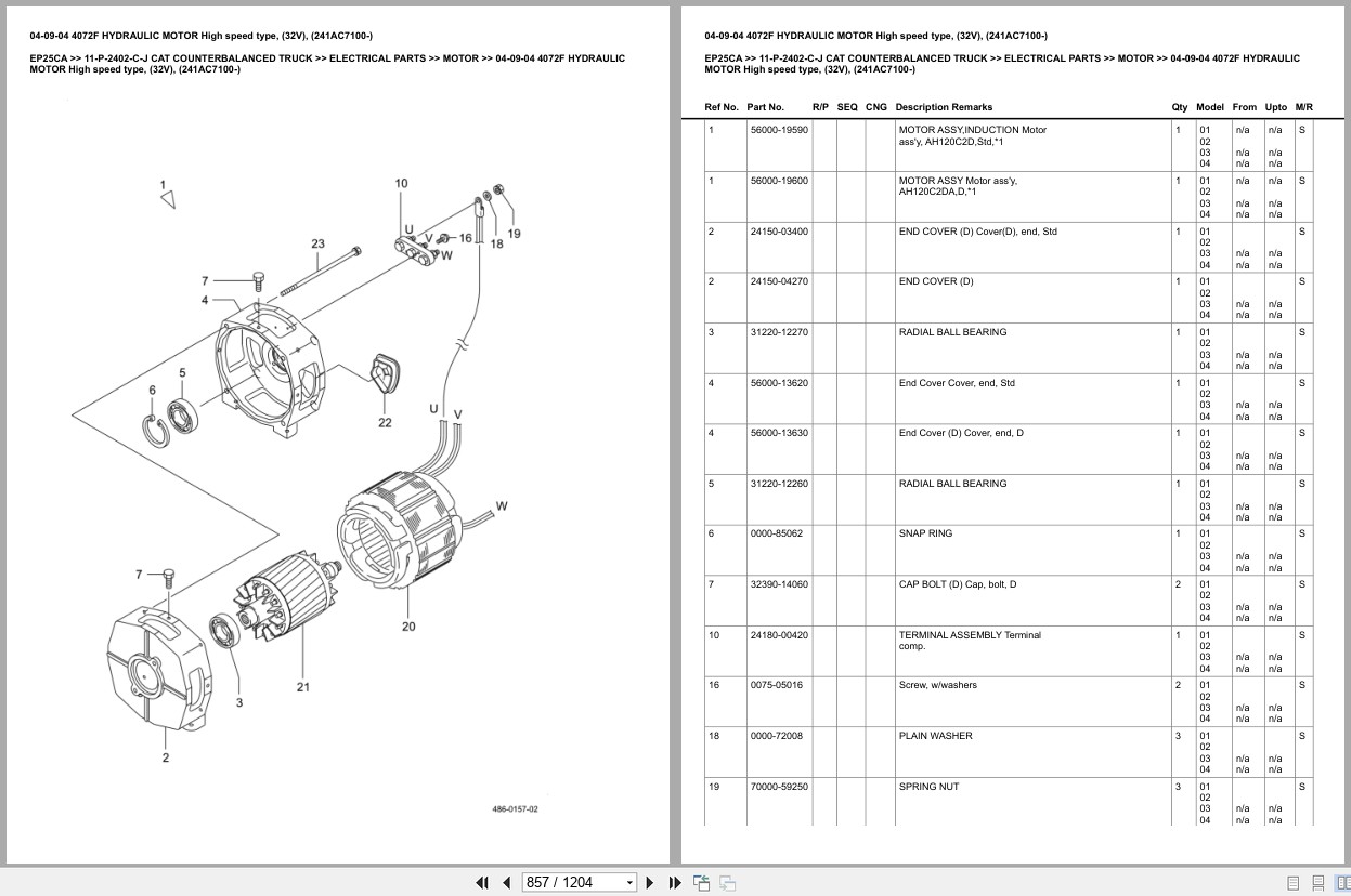 Caterpillar Forklift EP25CA Europe Parts Catalog 11 P 2402 C J (2)