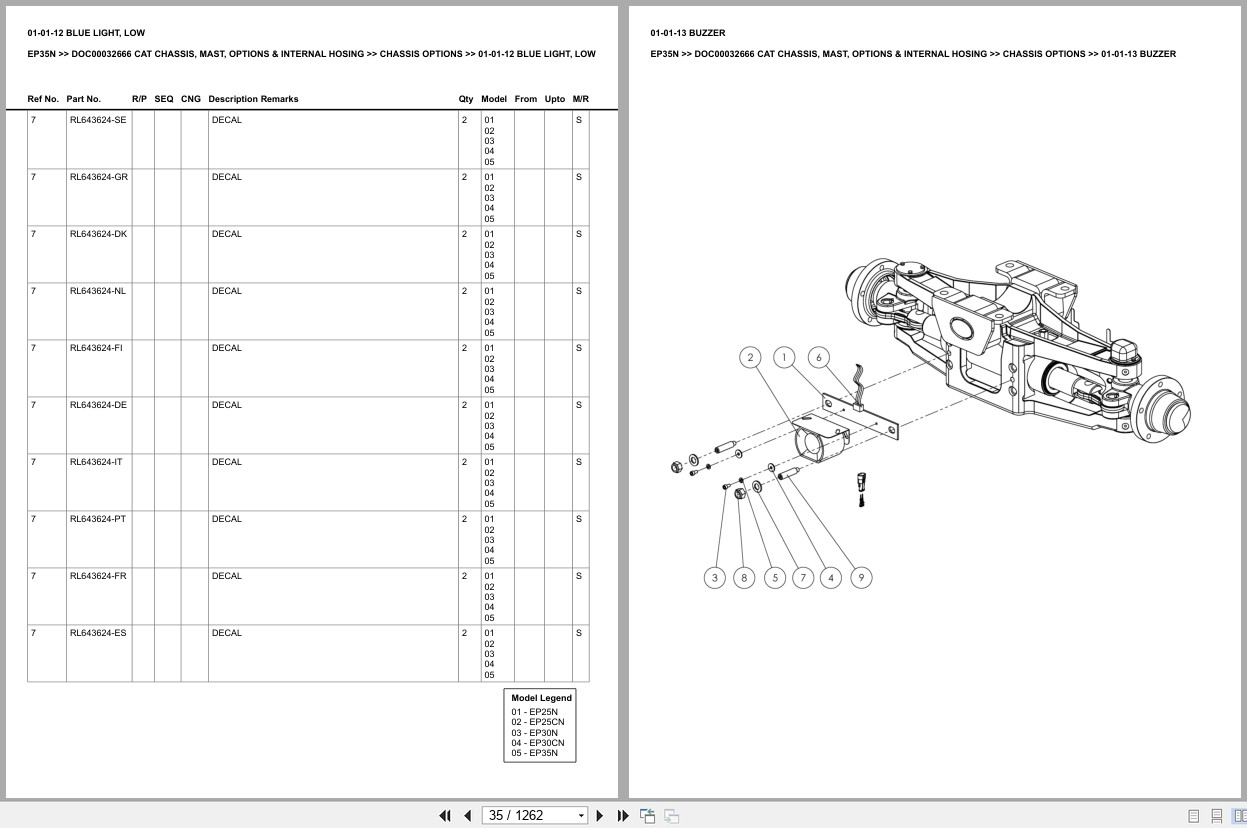 Caterpillar Forklift EP35N Europe Parts Catalog (2)