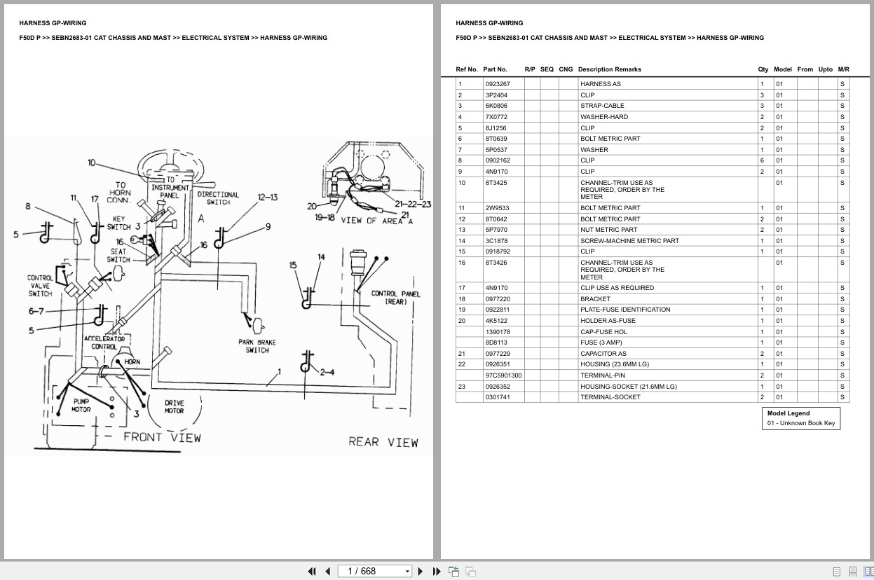 Caterpillar Forklift F50D P Chassis Mast Europe Parts Catalog SEBN2683 01 (1)