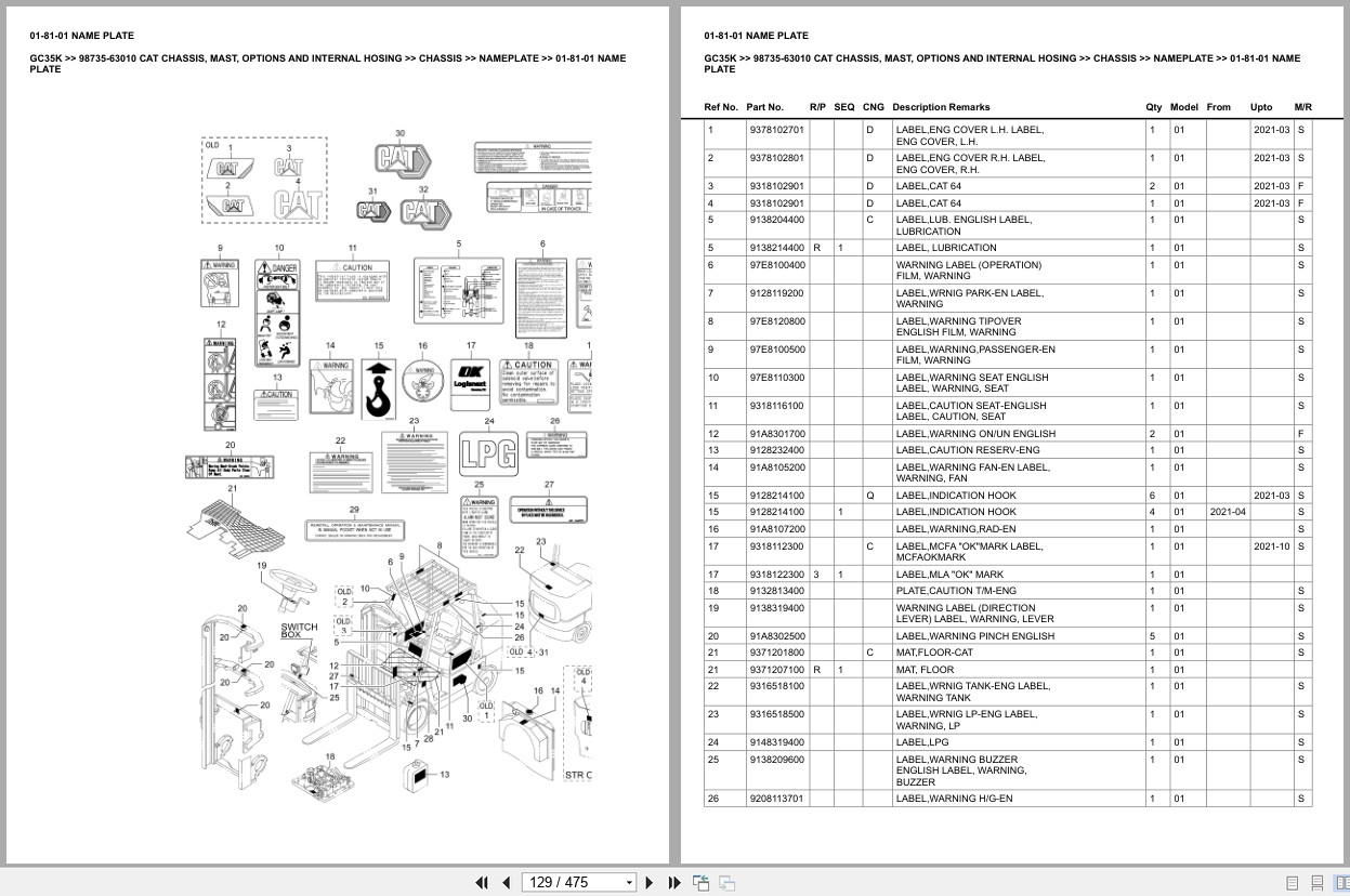 Caterpillar Forklift GC35K Europe Parts Catalog (2)
