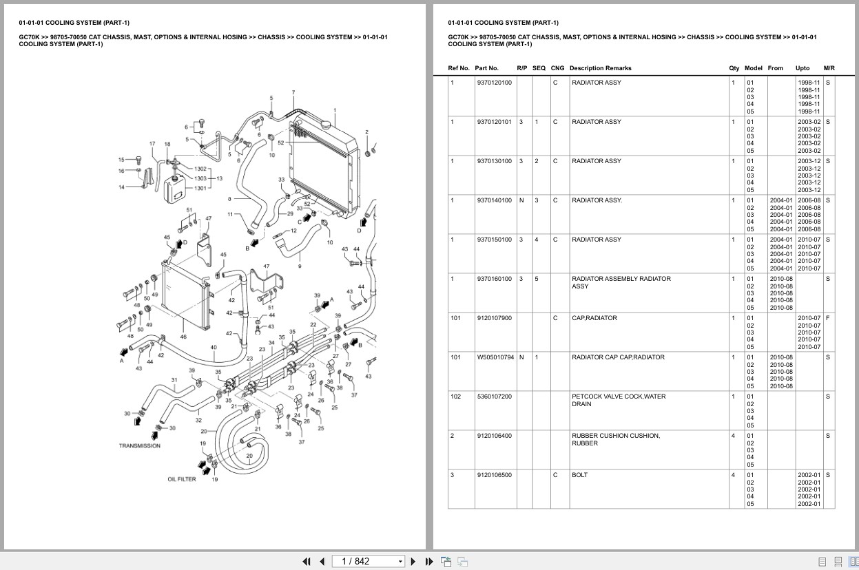 Caterpillar Forklift GC70K Europe Parts Catalog (1)