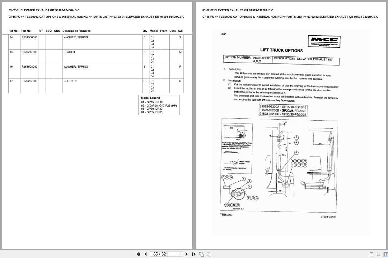 Caterpillar Forklift GP15 FC Europe Parts Catalog (2)