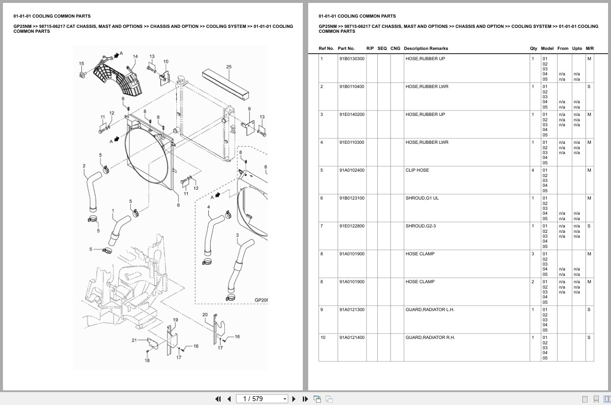Caterpillar Forklift GP25NM Europe Parts Catalog (1)