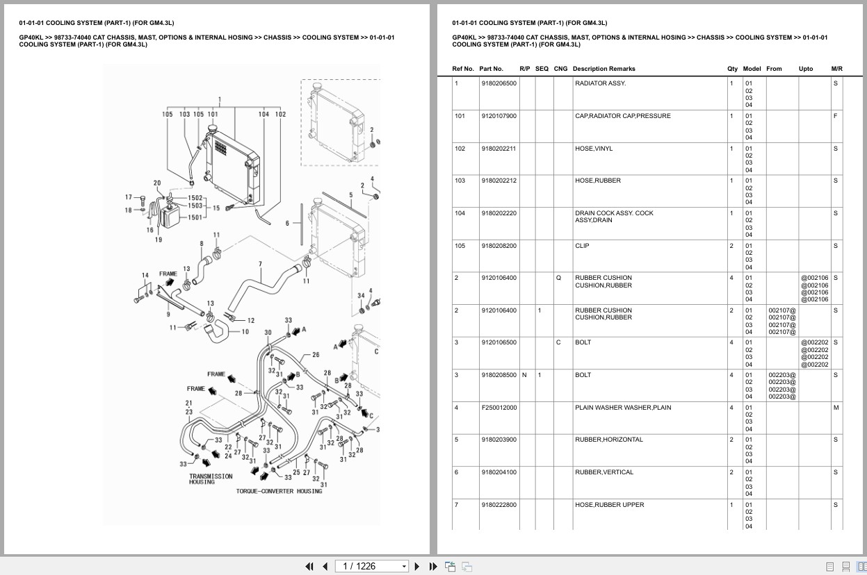 Caterpillar Forklift GP40KL Europe Parts Catalog (1)