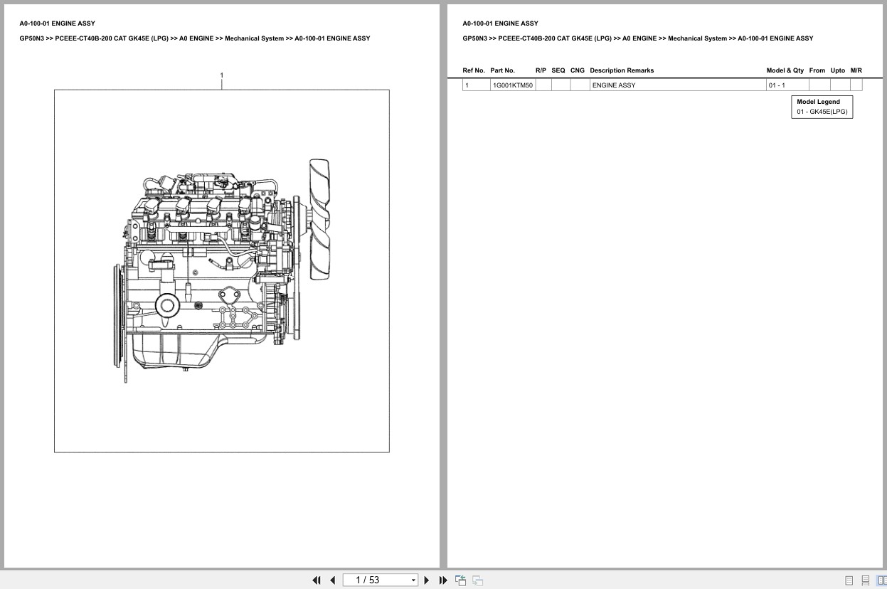 Caterpillar Forklift GP50N3 Europe Parts Catalog (1)