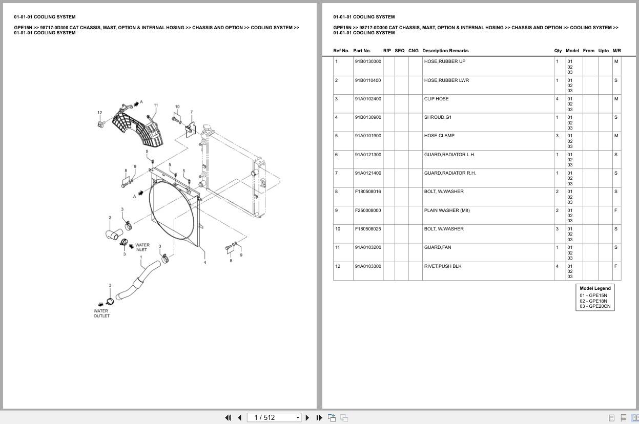 Caterpillar Forklift GPE15N Europe Parts Catalog (1)