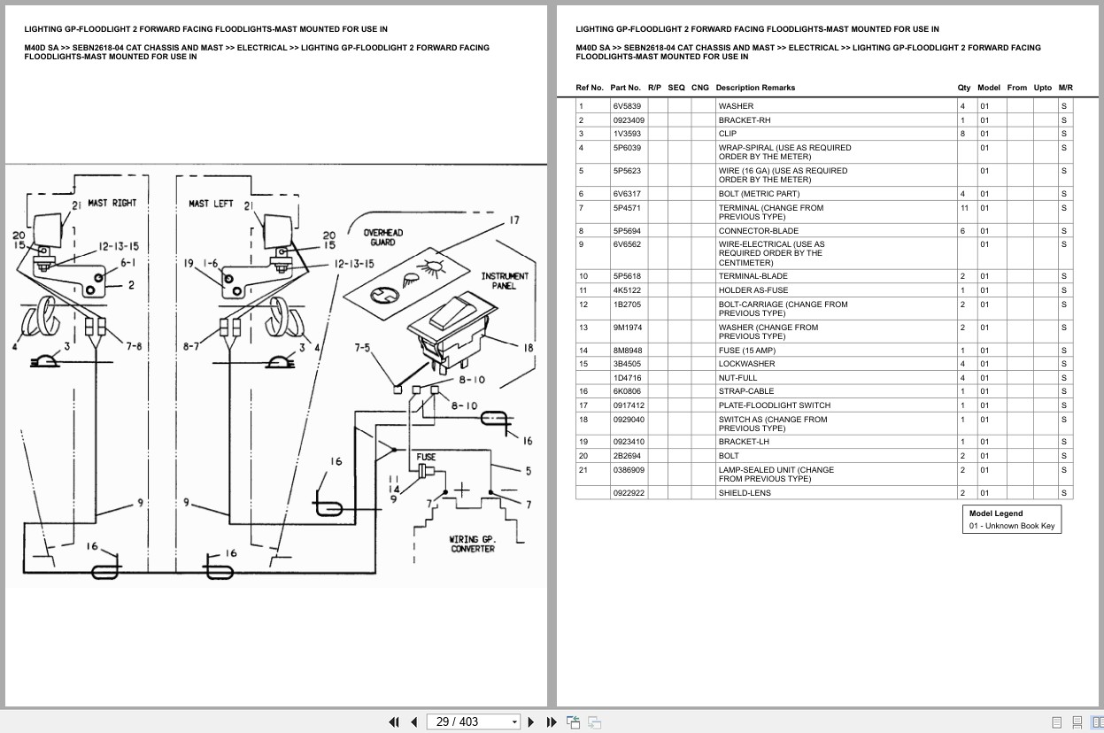 Caterpillar Forklift M40D SA Europe Parts Catalog (2)
