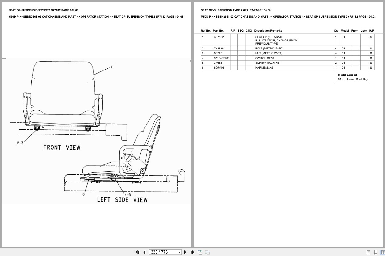Caterpillar Forklift M50D P Chassis Mast Europe Parts Catalog SEBN2661 02 (2)