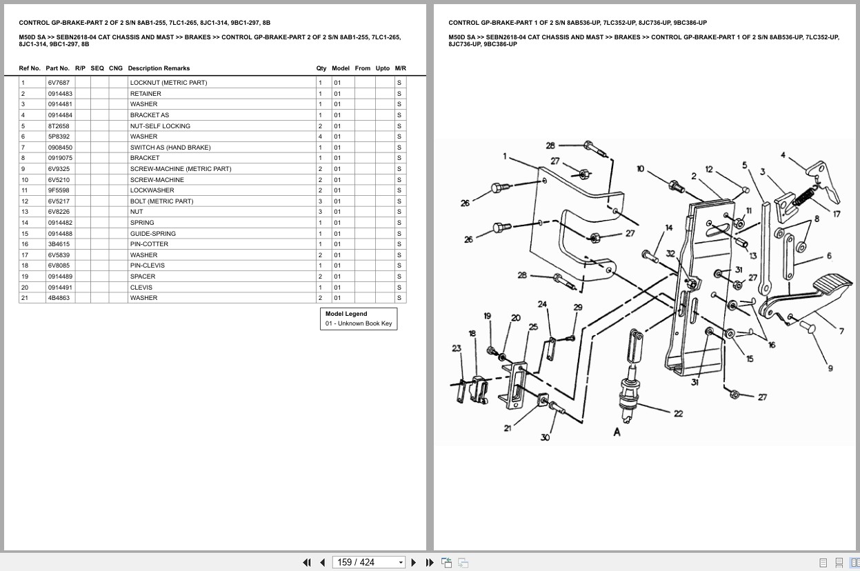 Caterpillar Forklift M50D SA Europe Parts Catalog (2)