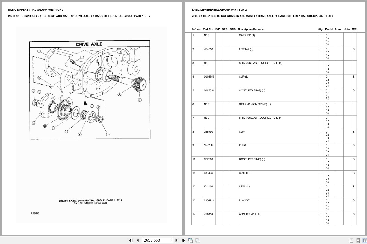 Caterpillar Forklift M60B Chassis Mast Europe Parts Catalog HEBN2603 03 (2)