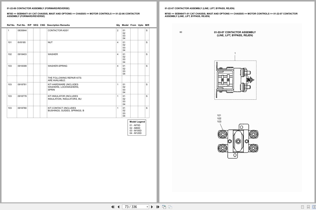 Caterpillar Forklift M70D Europe Parts Catalog (2)