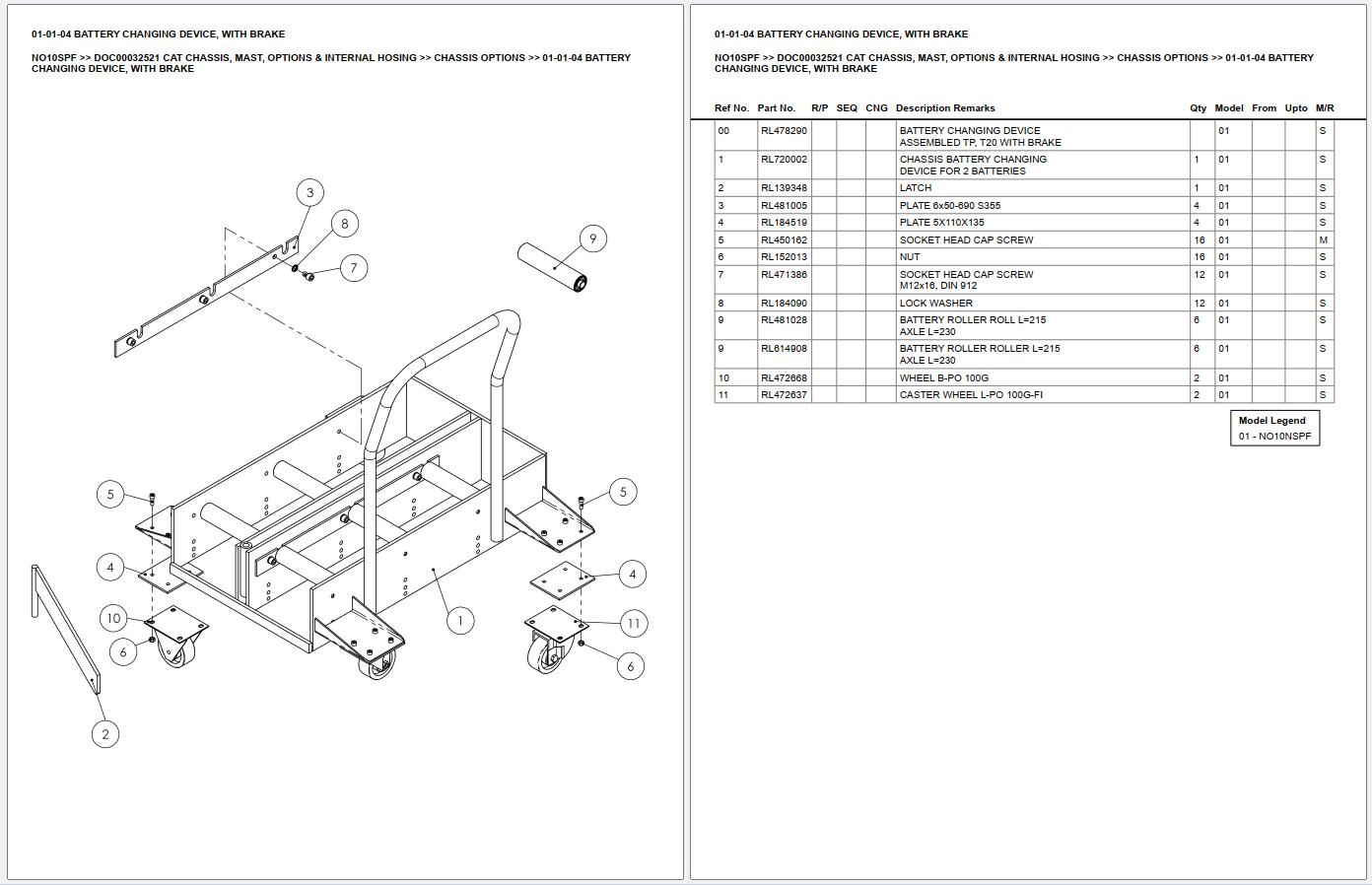 Caterpillar Forklift NO10SPF Chassis Mast Options Internal Hosing Europe Parts Catalog DOC00032521 (2)