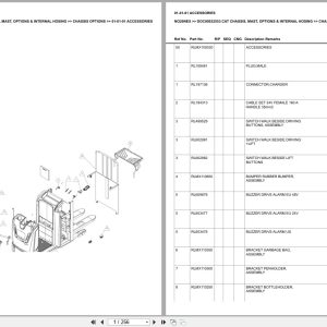 Caterpillar Forklift NO20NEX Chassis Mast Options Internal Hosing Europe Parts Catalog DOC00032553 (1)