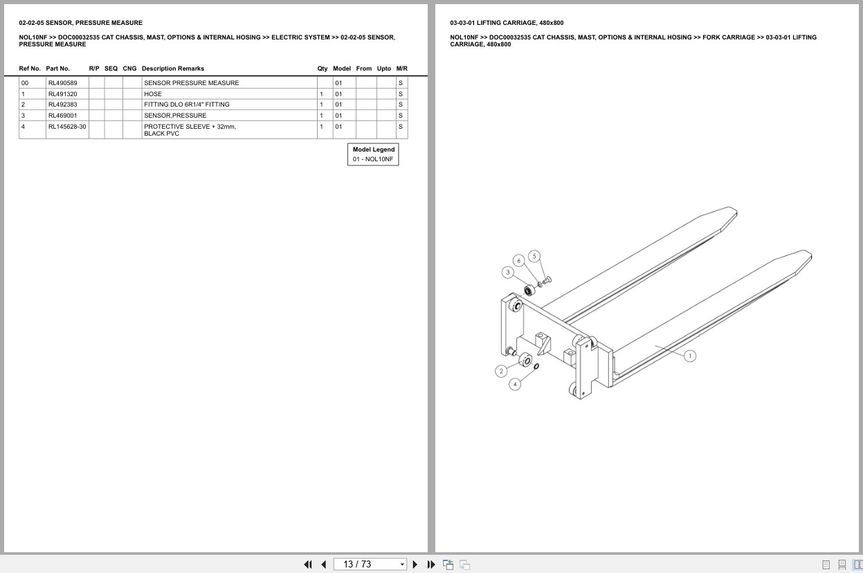 Caterpillar Forklift NOL10NF Europe Parts Catalog (2)