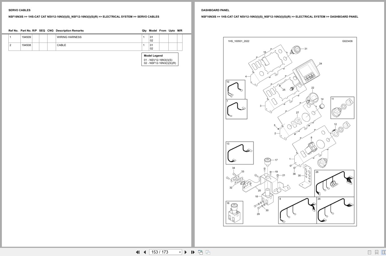Caterpillar Forklift NSF16N3IS 1HS NSV12 16N3(I)(S) NSF12 16N3(I)(S)(R) Europe Parts Catalog (2)