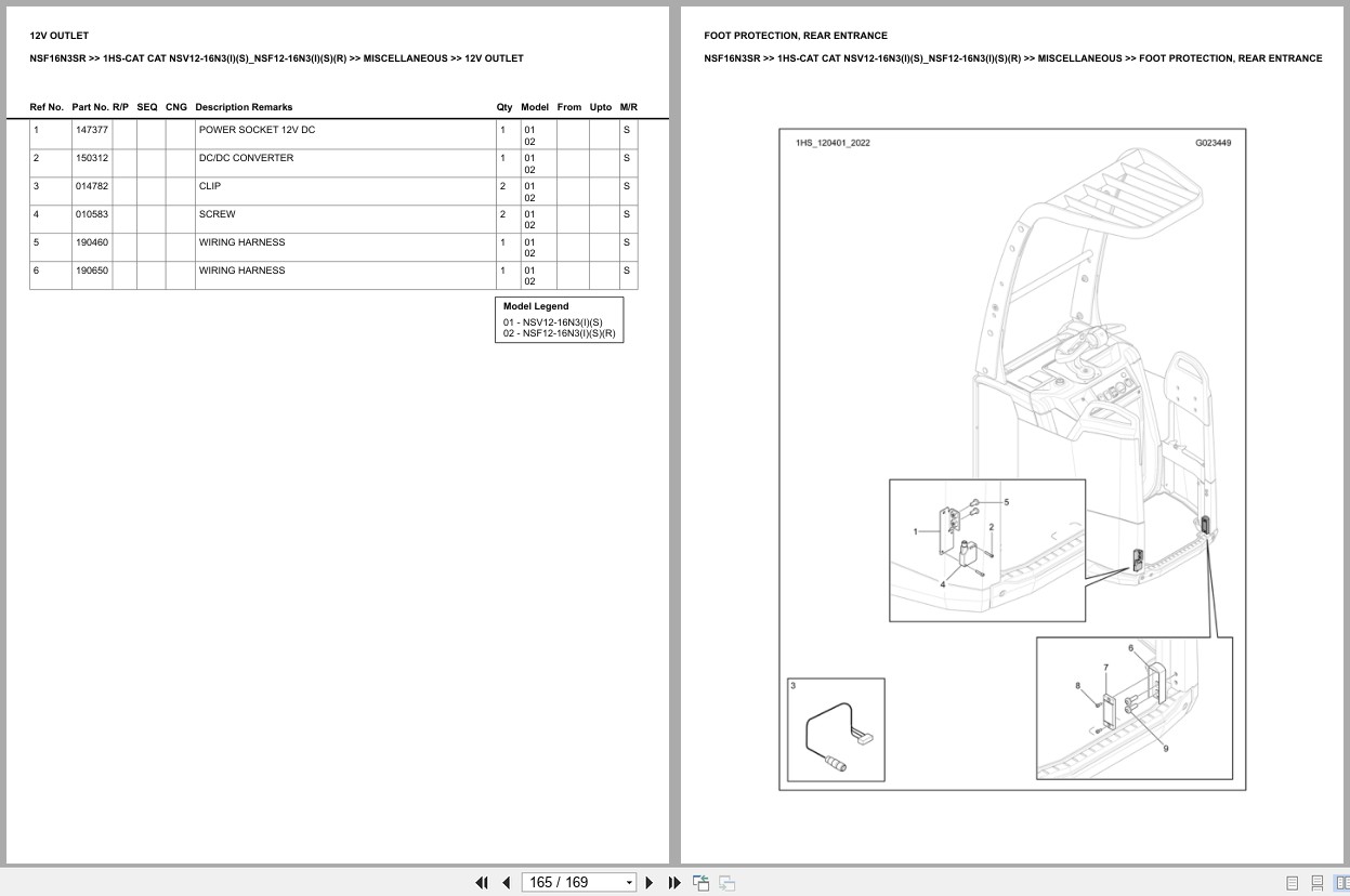Caterpillar Forklift NSF16N3SR 1HS NSV12 16N3(I)(S) NSF12 16N3(I)(S)(R) Europe Parts Catalog (2)