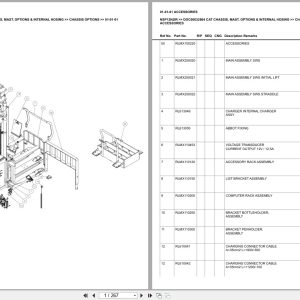 Caterpillar Forklift NSP12N2IR Chassis Mast Options Internal Hosing Europe Parts Catalog DOC00032664 (1)