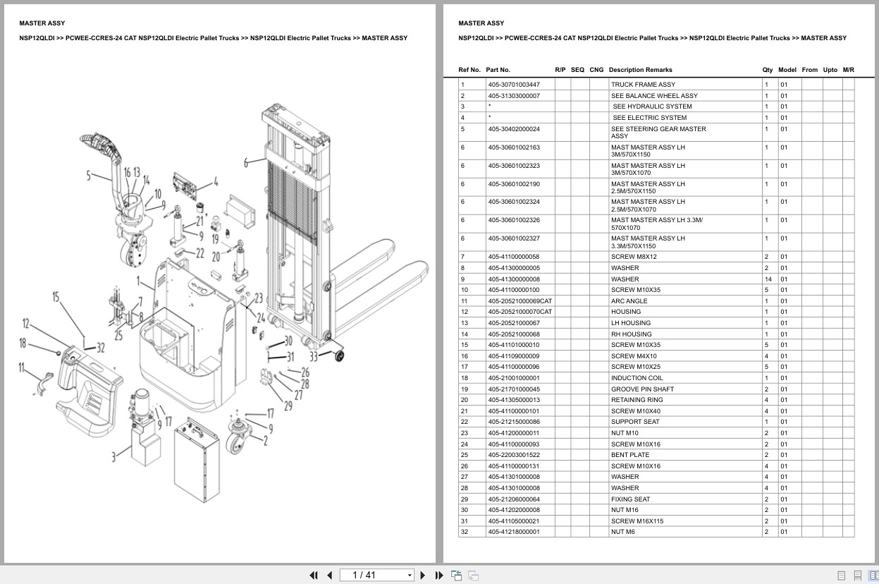 Caterpillar Forklift NSP12QLDI Europe Parts Catalog (1)