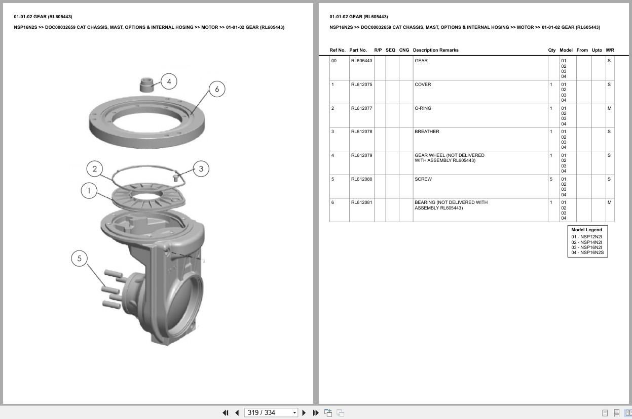 Caterpillar Forklift NSP16N2S Europe Parts Catalog (2)
