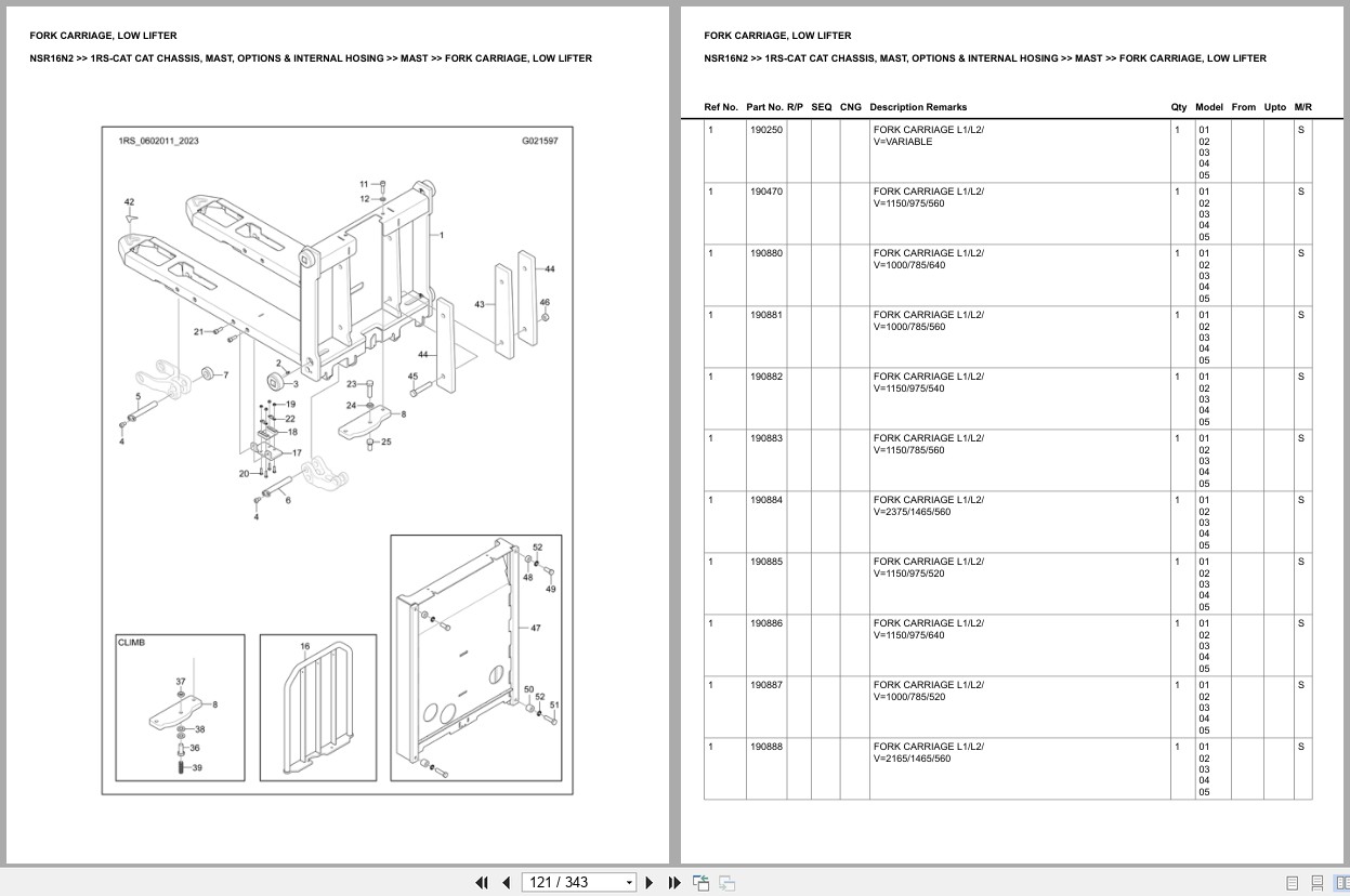 Caterpillar Forklift NSR16N2 Europe Parts Catalog (2)
